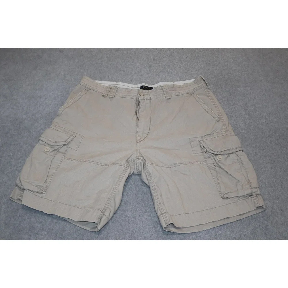 Polo Ralph Lauren Cargo Shorts Mens 38 Tan Beige Classic Polo Chino Cotton
